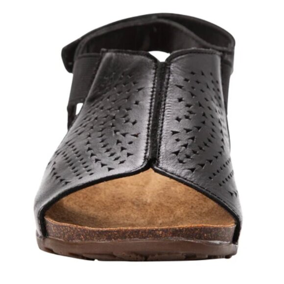 Propet Black Sandals leather Open Toe 8WW 4E NWOT - Picture 11 of 15